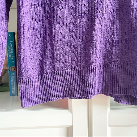 Laura Scott Petite Cable Knit Cardigan Sweater PM - Picture 10 of 16